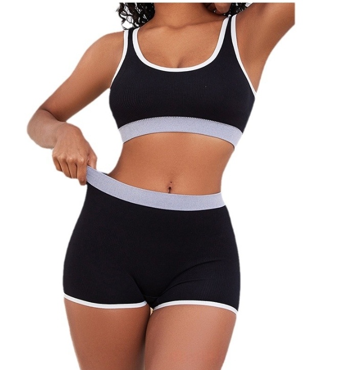Sports Bra Set Comfortable Breathable Mid-Waist Seamless Underwear For Women